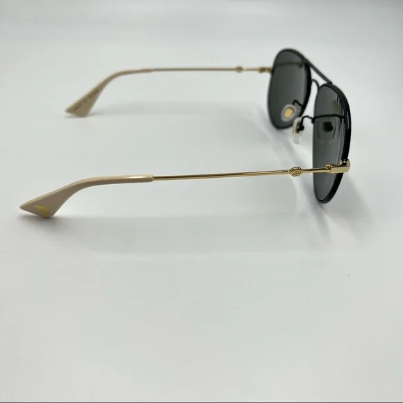 Gucci Sunglasses New Authentic Unisex Black Aviator Sunglasses